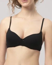 Key My First Bra TBM 120 bawełniany biustonosz dla nastolatek bez fiszbin - czarny