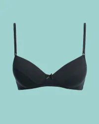 Key My First Bra TBC 024 bawełniany stanik dla nastolatek z odpinanymi ramiączkami - czarny