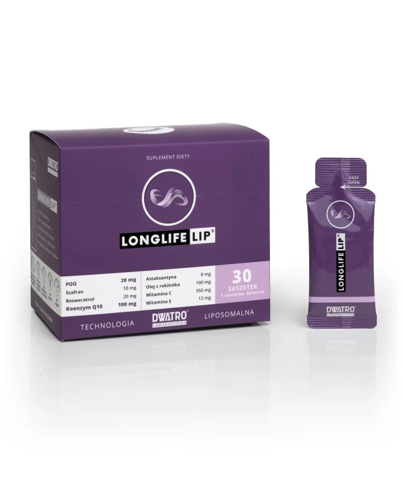 LongLifeLip liposomalne antyoksydanty z koenzymem Q10 i resweratrolem 30 saszetek