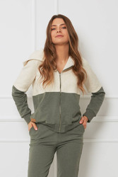 Bluza damska - organiczna bawełna OH!ZUZA N&D H03- kremowo/zielona