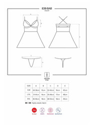 838-Bab-1 Babydoll Ze Stringami Czarny Obsessive