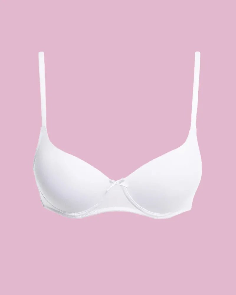 Key My First Bra TBM 120 bawełniany biustonosz dla nastolatek bez fiszbin - biały