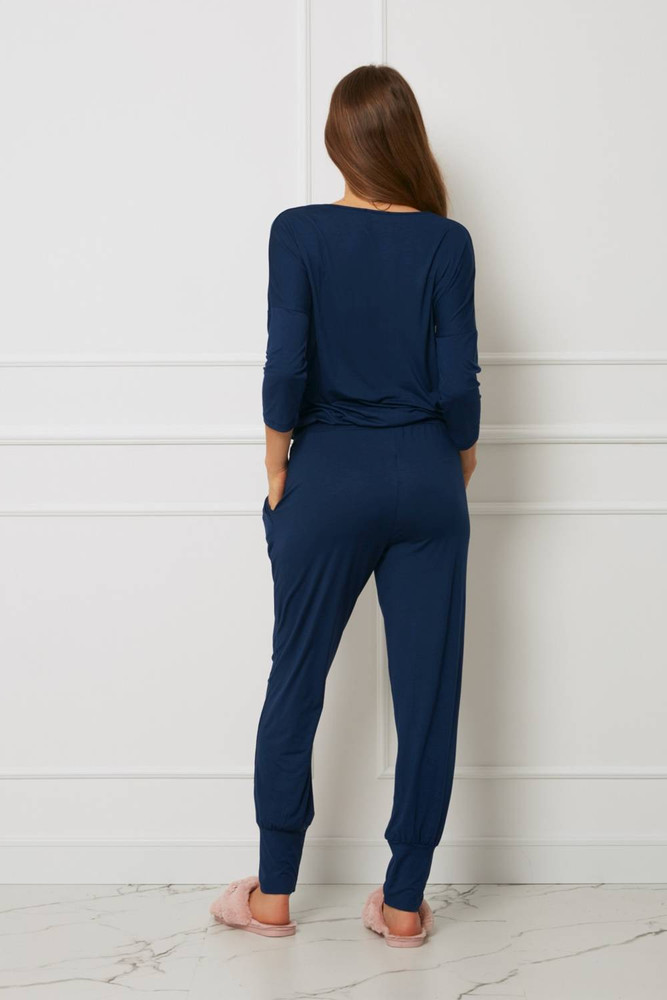 Komplet damski plus size ze spodniami OH!ZUZA N&D H29 - granatowy