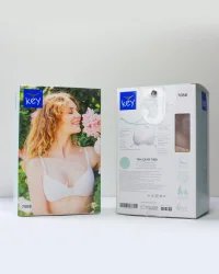 Key My First Bra TBM 120 bawełniany biustonosz dla nastolatek bez fiszbin - biały