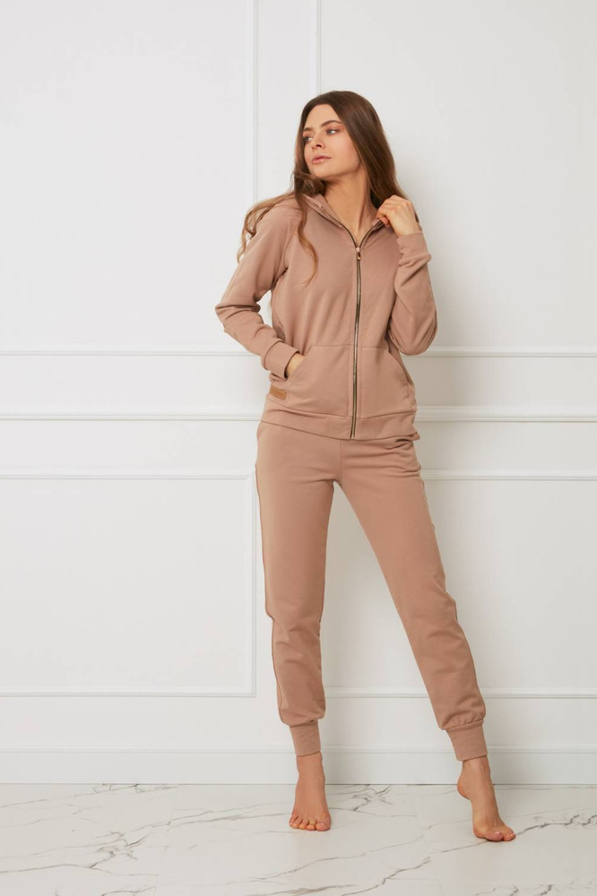 Bluza damska - plus size z kapturem bawełniana OH!ZUZA N&D H10 - beżowa