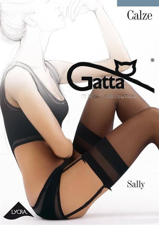 Pończochy Sally Lycra Do Paska - golden