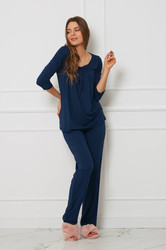 Komplet damski - plus size OH!ZUZA N&D H30 - granatowy