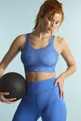 Freedom biustonosz sportowy bezfiszbinowy z miękką miseczką - niebieski - Panache Sport