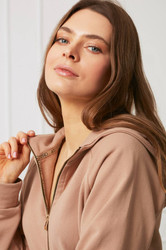 Bluza damska - plus size z kapturem bawełniana OH!ZUZA N&D H10 - beżowa