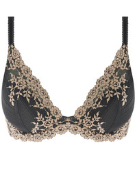 Wacoal Embrace Lace koronkowy biustonosz plunge - hebanowo / piaskowy